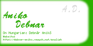 aniko debnar business card